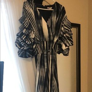 Bar III Midi Dress with Ruffle Sleeves